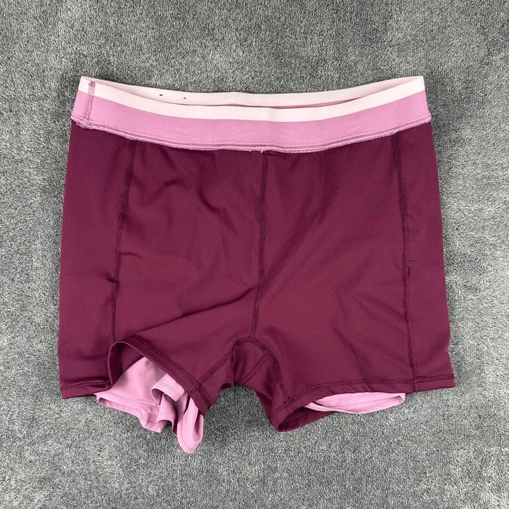 Tek Gear Mens Mauve Burgundy 2-in-1 Running Athletic Shorts Size L